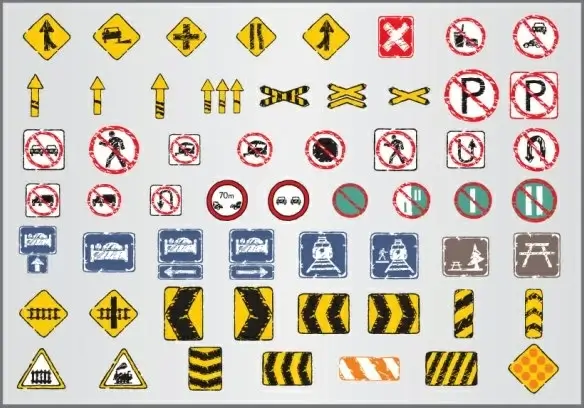 old traffic signs icon 05 vector