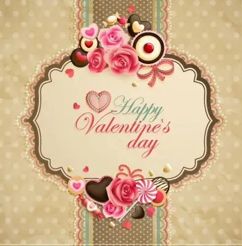 oldfashioned valentine cards 05 vector