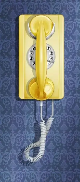 oldfashioned wall phone psd layered