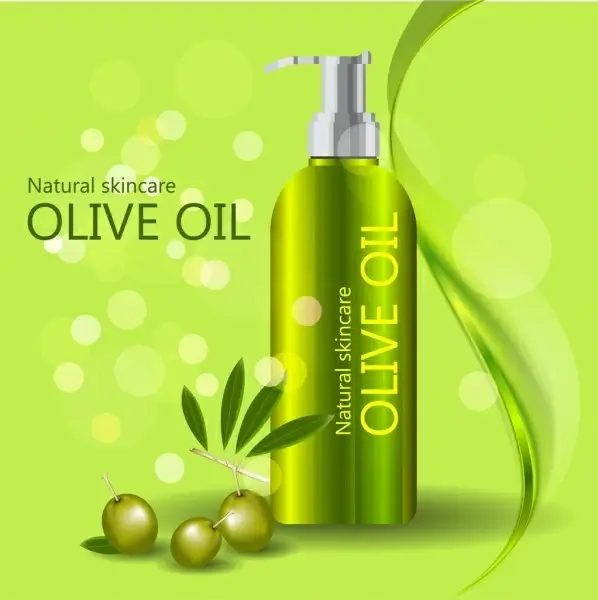 olive oil advertisement shiny green design bokeh backdrop