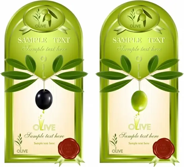 olive oil label template modern green decor