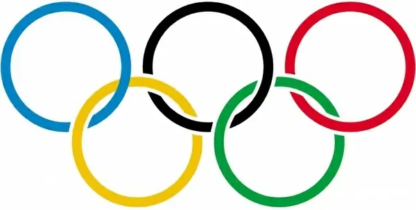 olympic rings on white 
