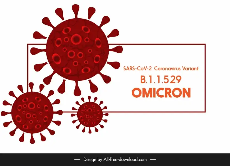 omicron variant covid-19 viruses banner bright flat design
