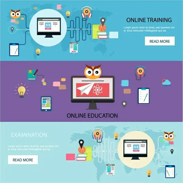 online training promotion web design in horizontal style