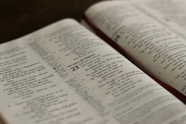 open bible to psalm 23