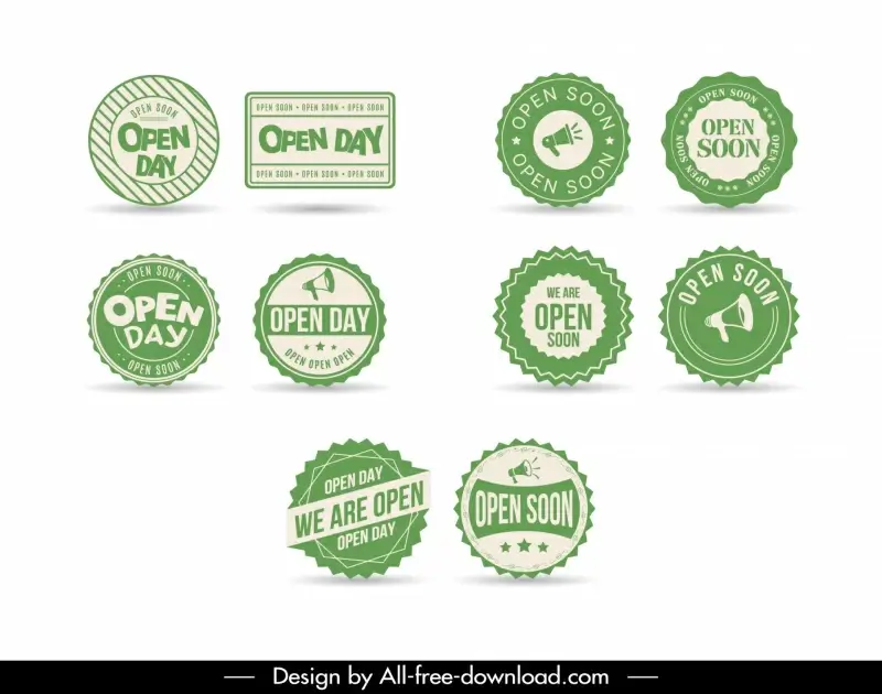 open stamp templates collection flat classic geometric shapes