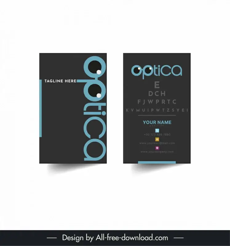 optical business card template elegant contrast dark
