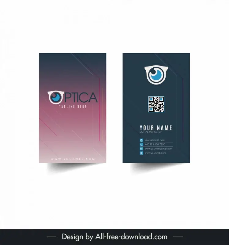 optical business card template modern techno design 
