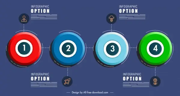 option infographic template colorful modern circles decor