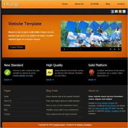 orange about us page tamplate