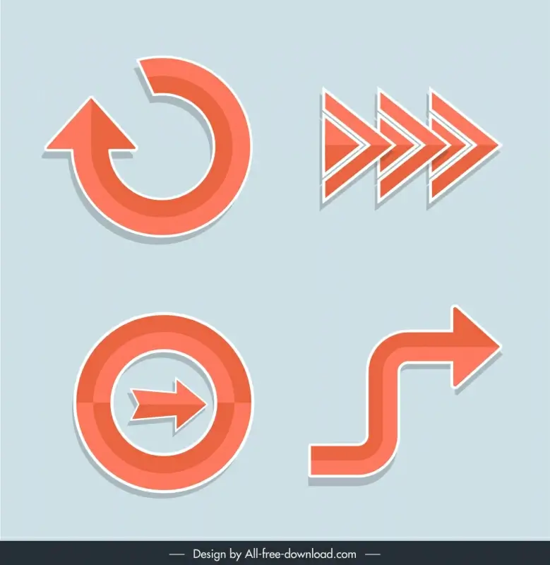 orange arrow icons geometric shapes