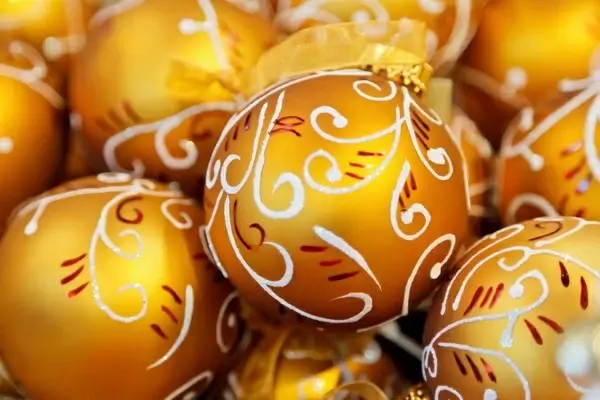 orange christmas balls