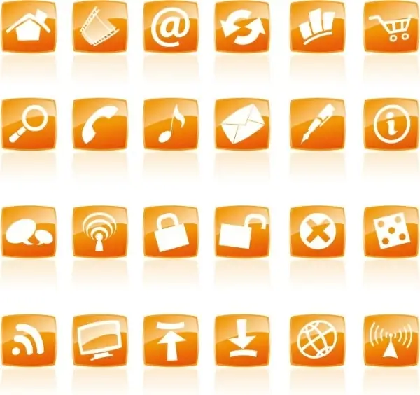 orange crystal style icon vector commonly used web