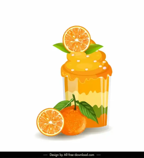 orange cupcake icon bright colorful 3d sketch