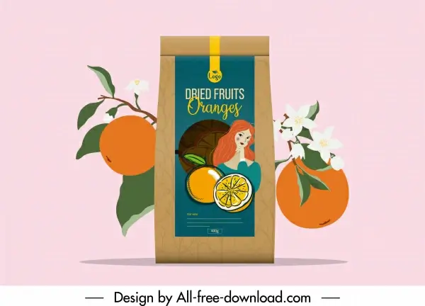 orange fruit package advertisement elegant classical handdrawn
