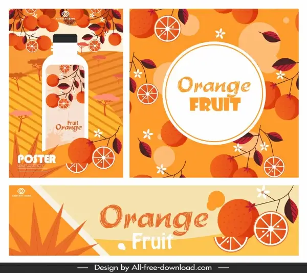 orange juice advertising banners classical colored decor
