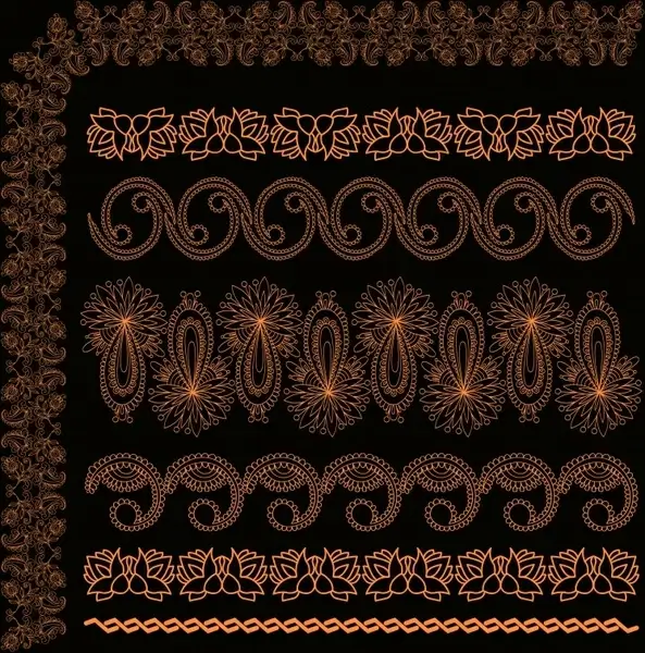 frame decor templates lace design retro symmetric repeating