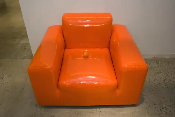 orange on orange latex chair