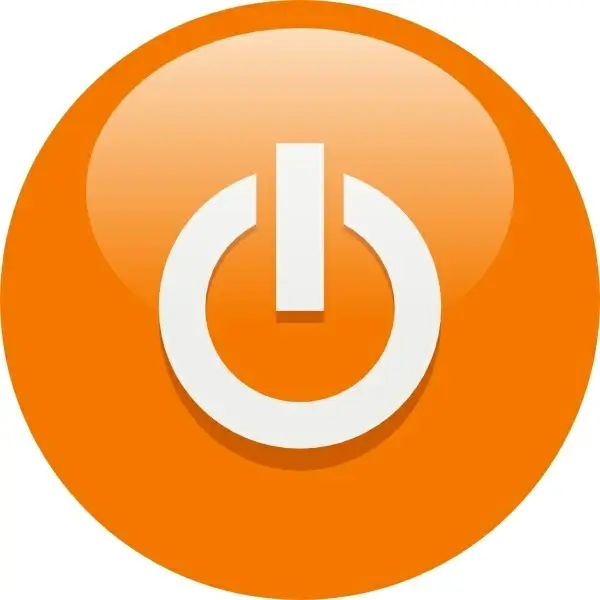 Orange Power Button clip art
