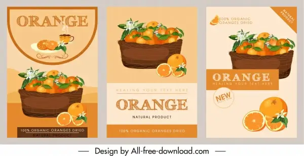 orange product leaflet templates retro handdrawn design