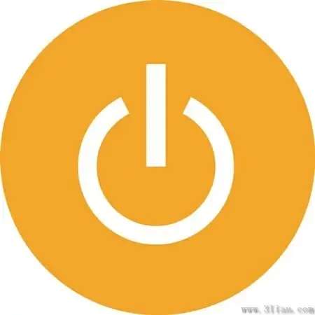 orange shutdown flag icon vector