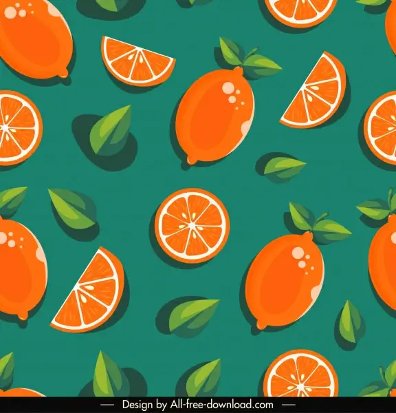 orange slices pattern template flat classical handdrawn repeating