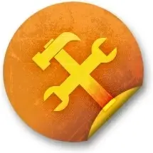 Orange sticker badges 142