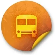 Orange sticker badges 215
