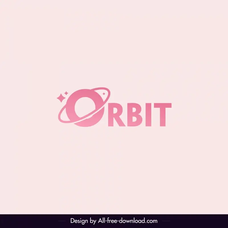 orbit logo template elegant flat stylized texts circle stars shapes decor