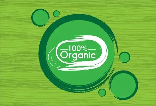 organic logo design circles style on wooden background