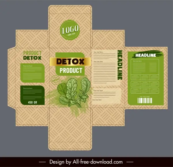 organic product package template classic plants decor