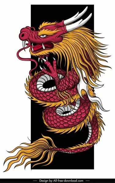 oriental dragon template colored classical impressive design