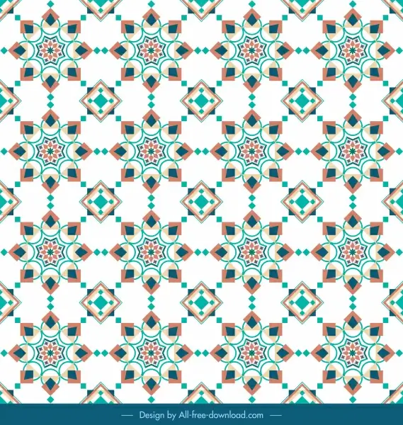 oriental pattern template geometrical repeating symmetric shapes illusion