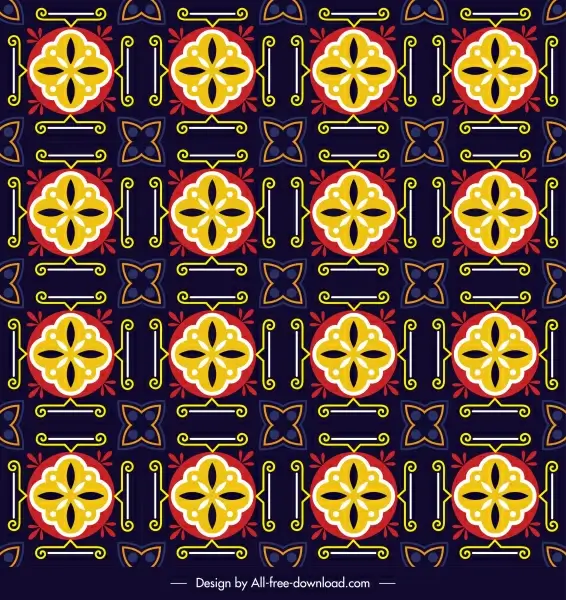 oriental pattern template repeating symmetrical petals sketch