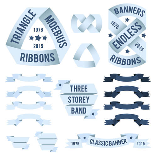 origami ribbon banners vector design
