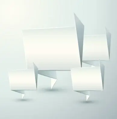 origami speech bubble vector graphics