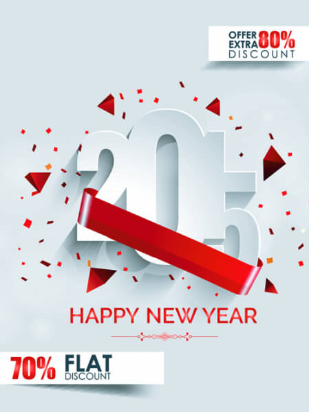 original design15 new year discount flyer cover vector