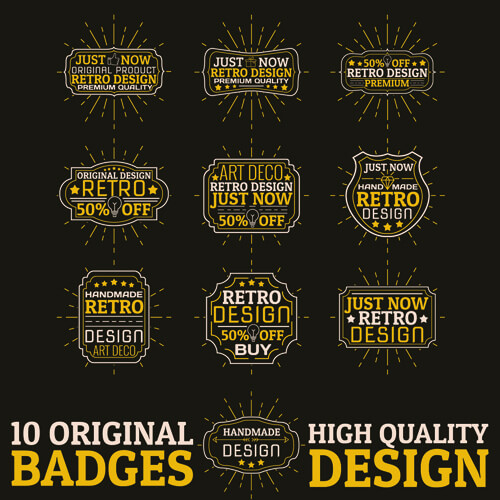 original design badges with labels vector