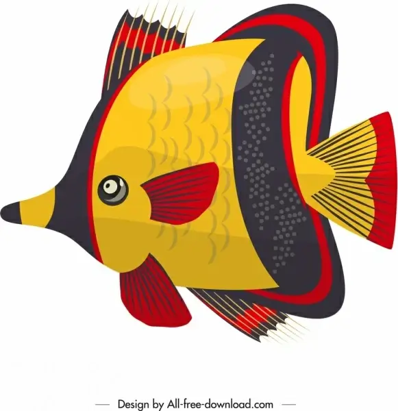 ornamental fish painting colorful flat design
