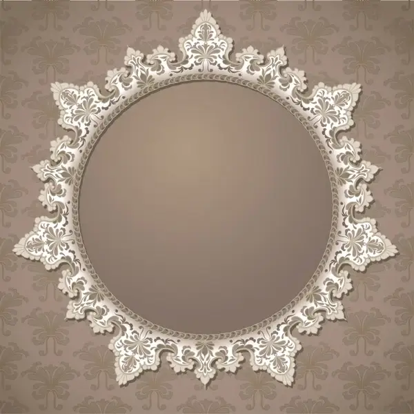 decorative background vintage symmetric seamless frame circle decor