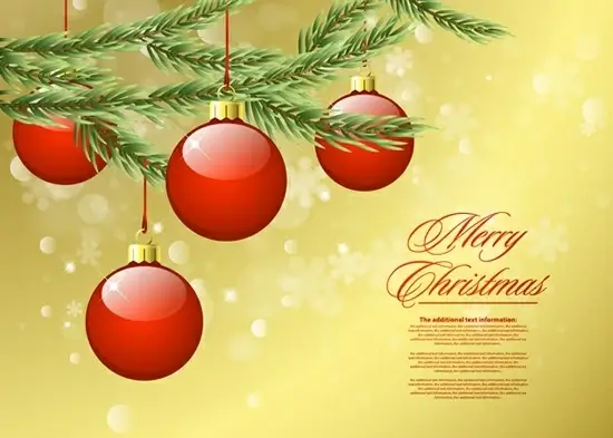 christmas banner shiny bokeh bauble fir tree design