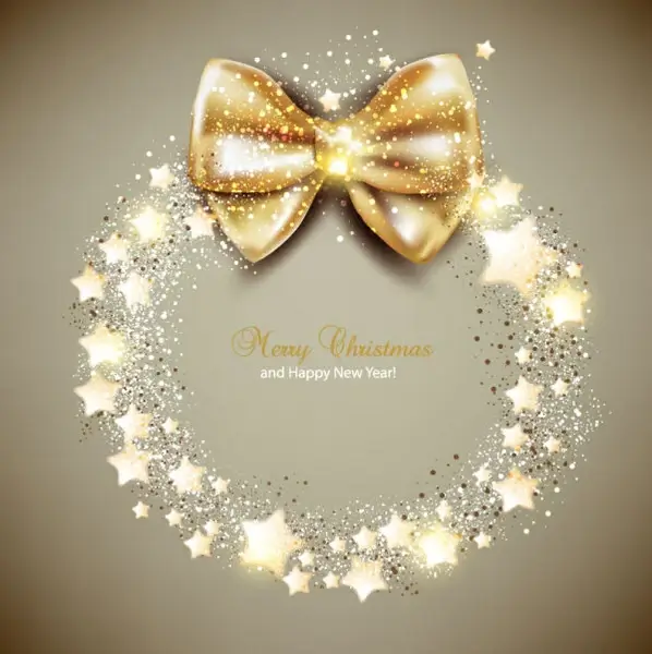 ornate christmas cards with bow vector