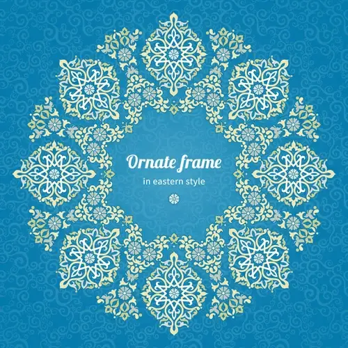 ornate eastern style floral background vector