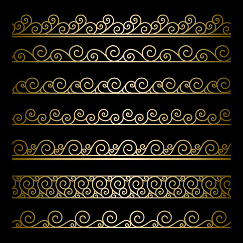 ornate golden borders ornament vector