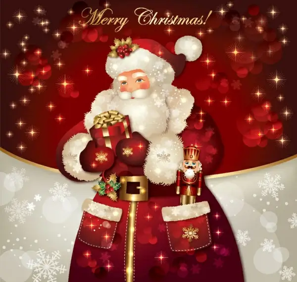 ornate greeting card of santa claus vector graphics