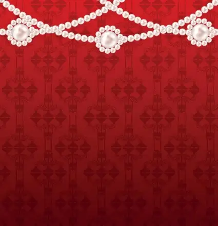 ornate pearl with red background vector