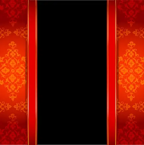 ornate red with black background vectors