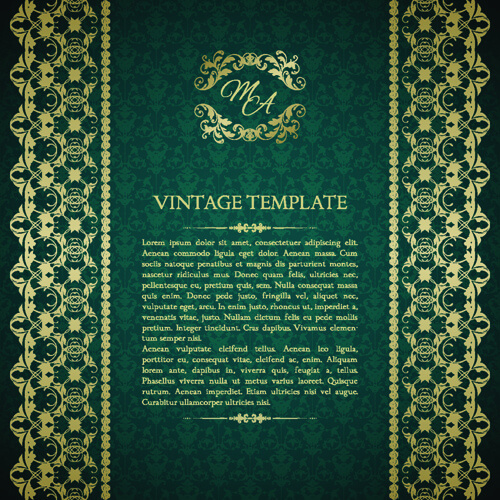 ornate vintage template background vector 