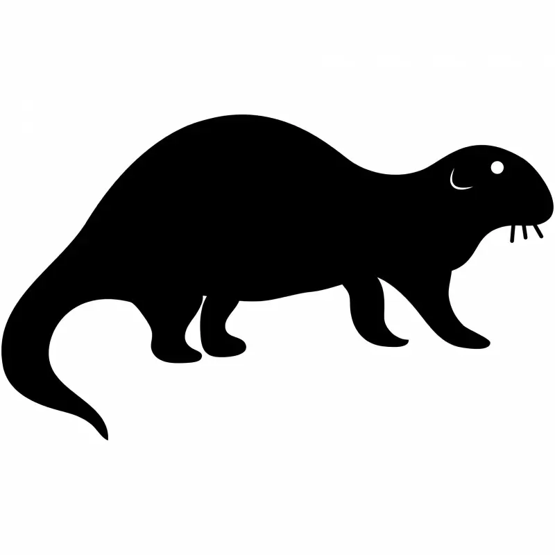 otter logo flat silhouette icon