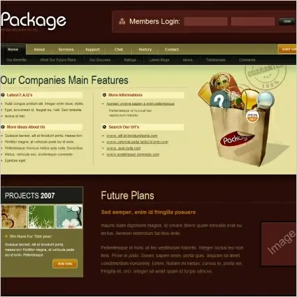 Package Template Web templates in .html .css .js format free and easy ...